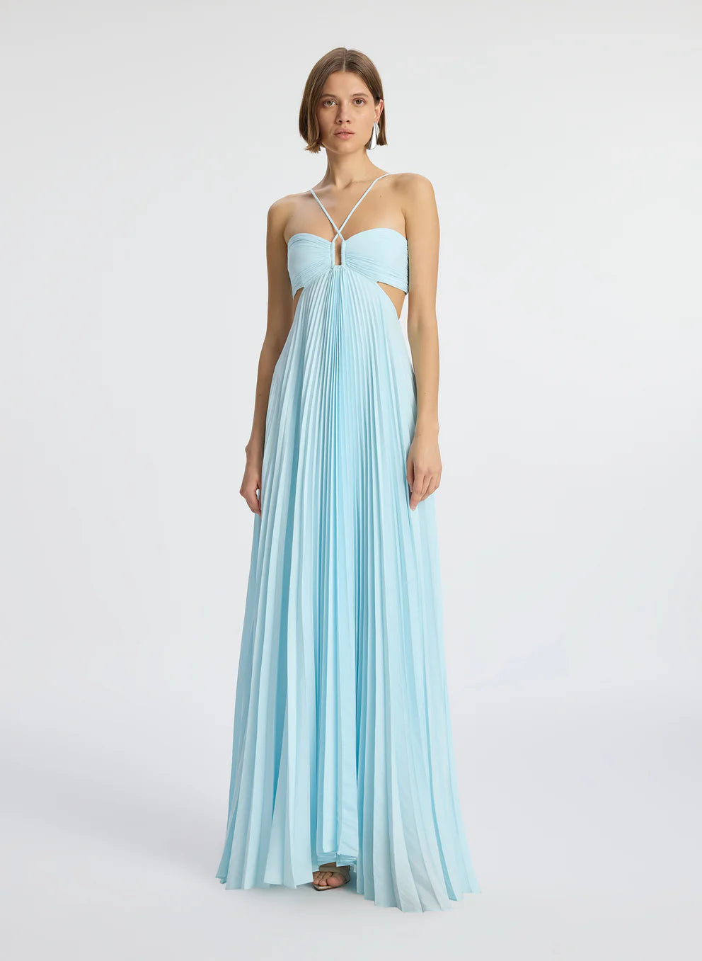 A.L.C. Moira Matte Women's Blue Polyester Fully Lined Halter Neck Plea TheFabNest A.L.C. Moira Matte Women's Blue Polyester Fully Lined Halter Neck Plea TheFabNest
