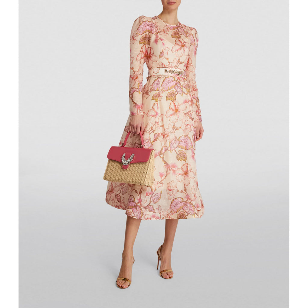knee length dresses for ladies Zimmermann Matchmaker Floral Midi Dress – TheFabNest