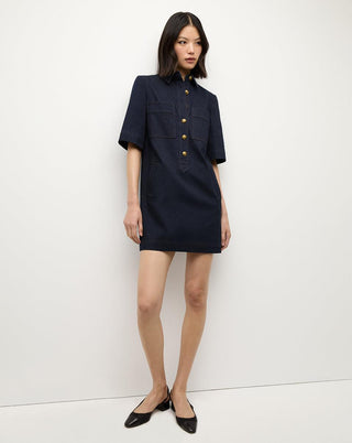 koulis denim dress Koulis denim minidress in blue - Veronica Beard