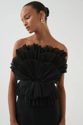 aje black strapless dress Soundscape Maxi Dress-BLACK / 4