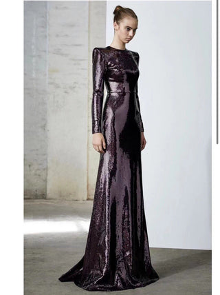 Alex Perry Felix Purple Sequin Gown In Purple