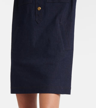 Veronica Beard Koulis Women's Blue Denim Medium Wash Button Detail Col TheFabNest Veronica Beard Koulis Women's Blue Denim Medium Wash Button Detail Col TheFabNest