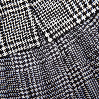 Self-Portrait Women's Black Houndstooth Wool Removable Belt Chiffon Pleated Fitted Tailored Midi Dress