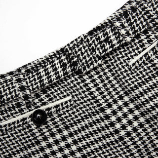 Self-Portrait Women's Gray Houndstooth Sparkling Crystal Diamanté Trims Button Closure Functional Pockets Jacket