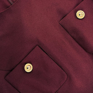 Self-Portrait Women's Burgundy Stretch Removable Belt Dropped Waistline Taffeta Fit & Flare Midi Dress