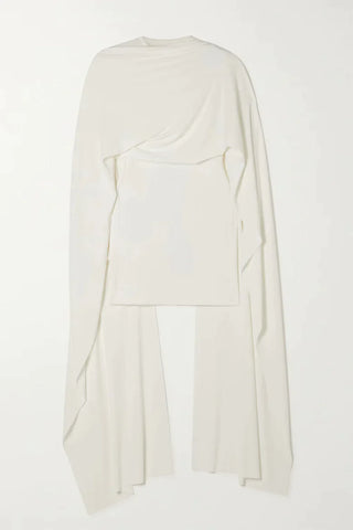 Solace London White Leona Cape Sleeves Mini Dress