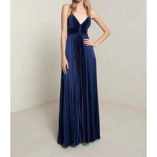 A.L.C Aries Satin Pleated Backless Dress – TheFabNest